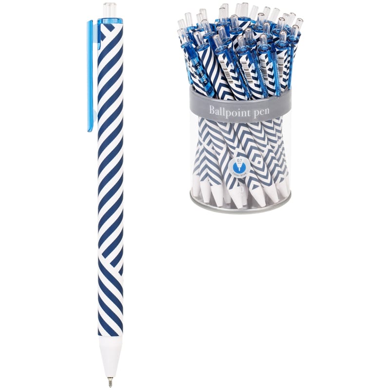 Ручка шариковая автоматическая Greenwich Line "Classy stripes" синяя, 0,7мм, игол/ст GL_25781