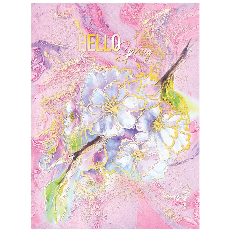 Тетрадь на кольцах А5, 160л., BG "Hello spring", матовая ламинация, тиснение голографической фольгой