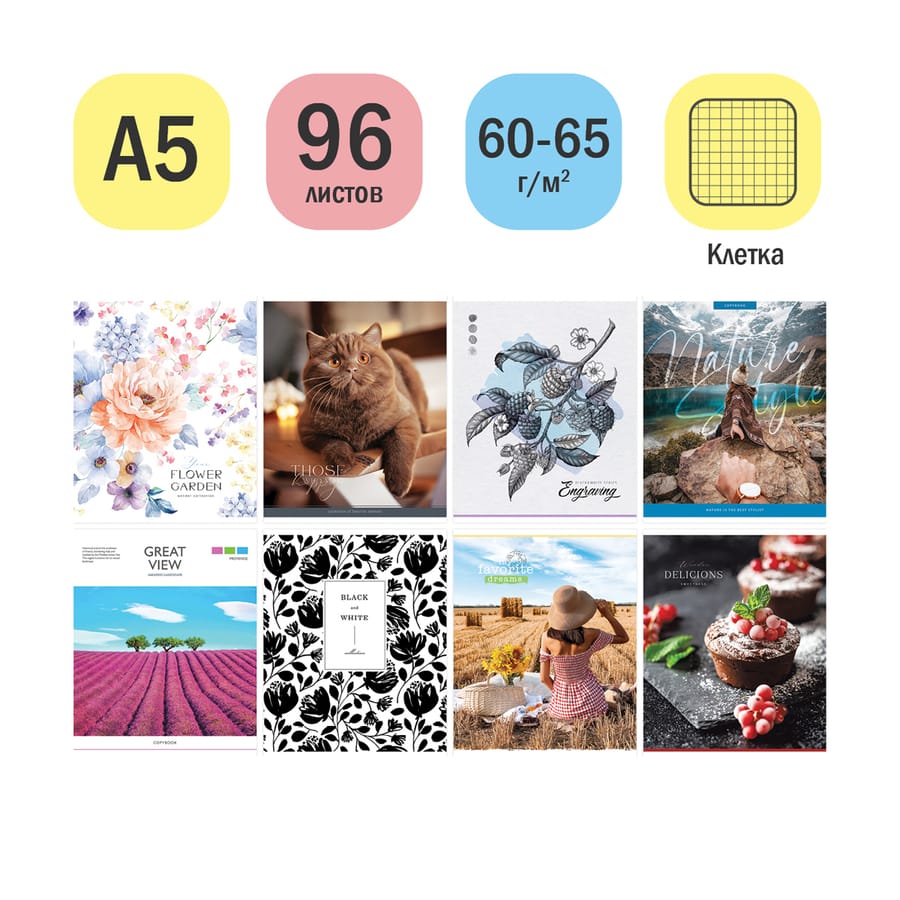 Тетрадь 96л., А5, клетка ArtSpace "Микс. For girls" Т96к_45913