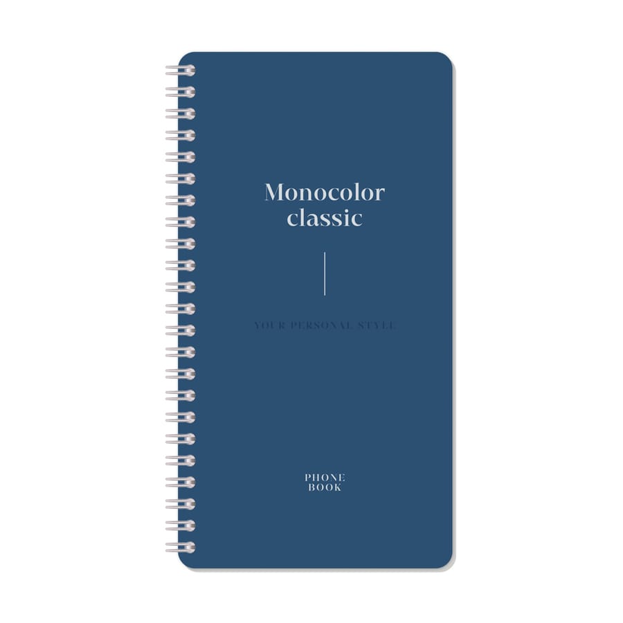 Телефонная книга А5, 80л., на гребне OfficeSpace "Моноколор. Dark azure", с высечкой Тк80г_48564